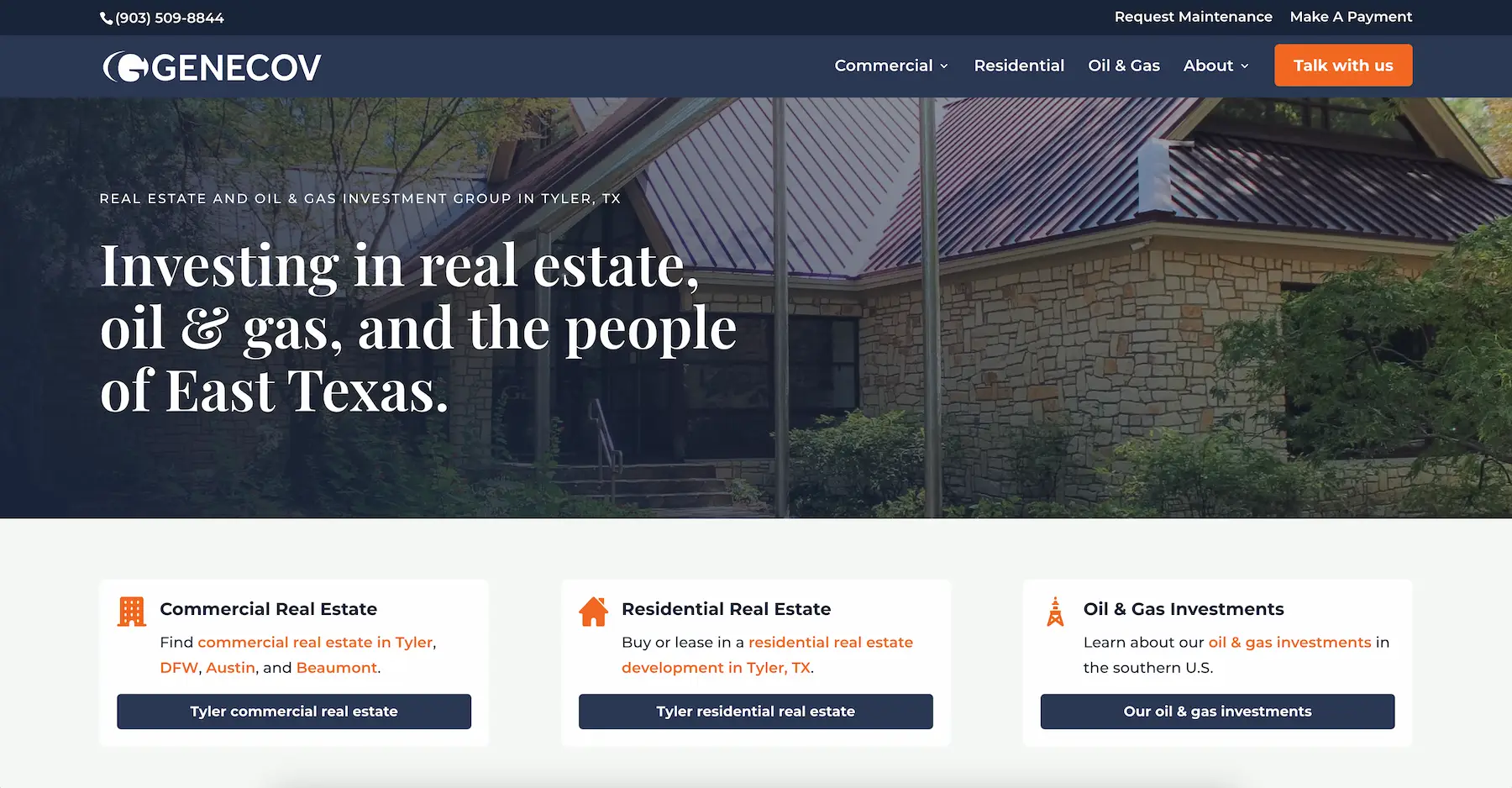 Website design for The Genecov Group commercial and residential real estate
